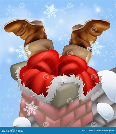 Santa Stuck In A Chimney Stock Photo - Image: 27774190