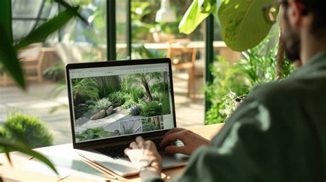 laptop with garden picture, work from home setup, indoor gardening ...