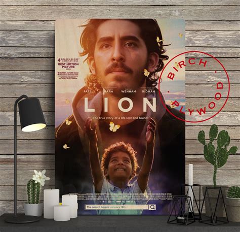 LION Movie Poster on Wood Dev Patel Nicole Kidman Rooney