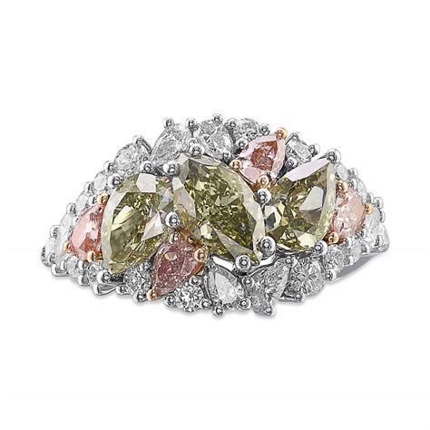 Extraordinary Mix Shape and Color Diamond Bombe Ring, SKU 388230 (3 ...