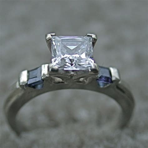 Items similar to Princess cut sapphire ring on Etsy