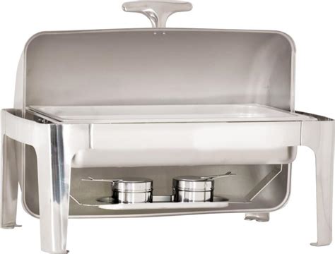 9 L / 9.5 QT Stainless Steel Round Chafing Dish with Roll Top Cover – Omcan