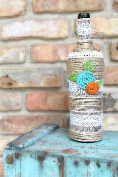 Bottle Art With Twine & Lace | Easy Peasy Creative Ideas