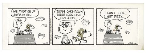 Lot Detail - Flying Ace ''Peanuts'' Strip From 1992 Featuring Snoopy as ''The World War I Flying ...