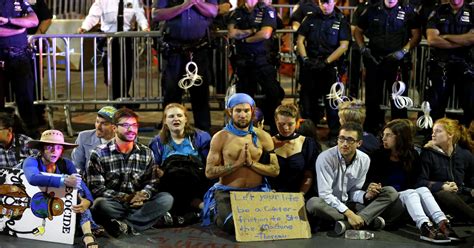 People protest global warming on Wall Street