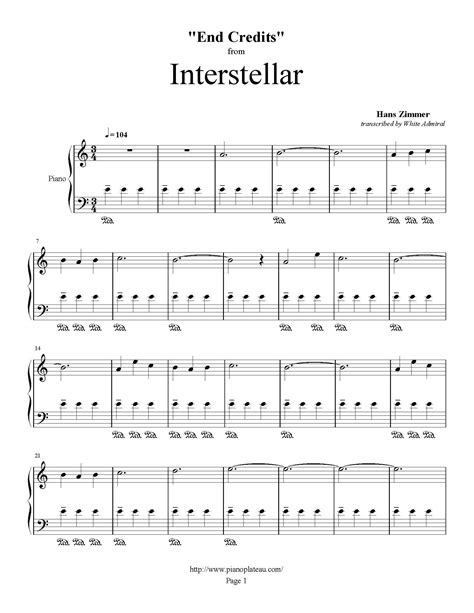 47+ Hans zimmer sheet music interstellar ideas in 2021 · Music Notes