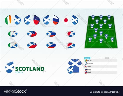 Set for scotland rugby team Royalty Free Vector Image