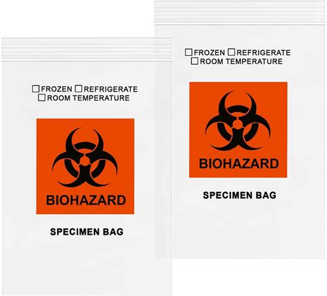 Amazon.com: Zip-Style Biohazard Specimen Bags, Plastic, Latex Free, 9 ...