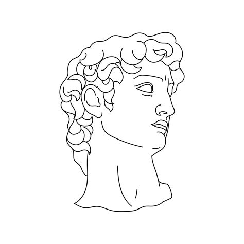 Aesthetic Greek Sculpture Line Art. Greece man. Bohemian antique classic statues 19852609 Vector ...