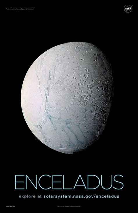 Saturn's Moon Enceladus Poster - Version A