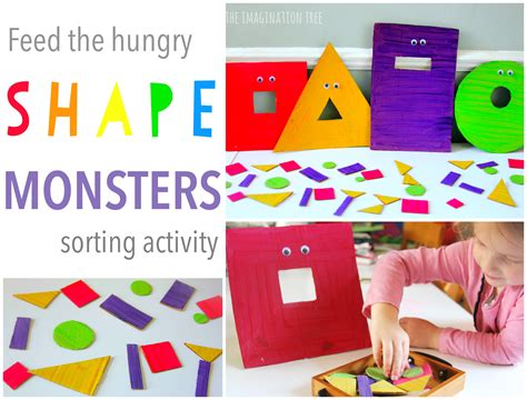 Feed the Hungry Shape Monsters Sorting Game - The Imagination Tree