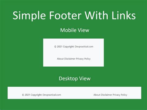 Create a Simple Footer in HTML and CSS · DevPractical