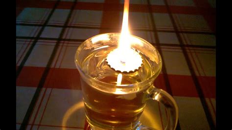How To Make A Floating Wick Oil Lamp (from a bottle top) - YouTube