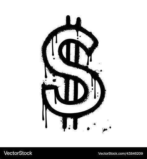 Spray painted urban graffiti dollar icon sprayed Vector Image