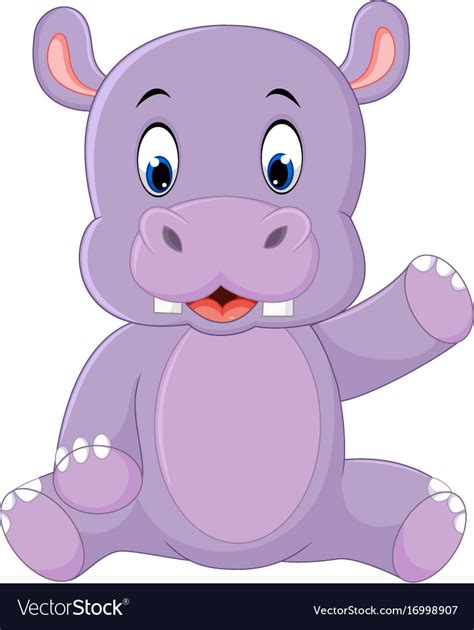 Cute hippo cartoon Royalty Free Vector Image - VectorStock