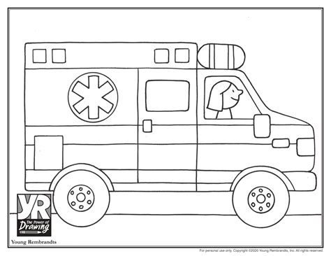 Ambulance Coloring Page - Young Rembrandts Shop