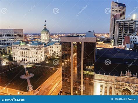 Indianapolis - State Capitol and Downtown Buildings Editorial Photo - Image of capitol, indiana ...