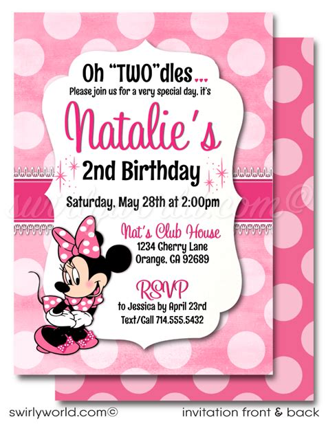 Minnie Mouse Birthday Party Invitations