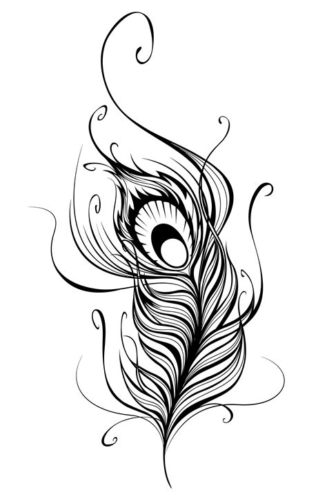 Peacock Feather Tattoo Coloring Pages