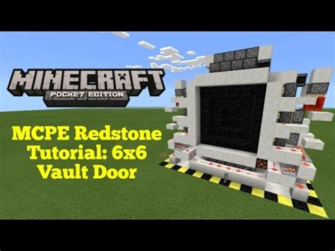 Minecraft Pocket Edition Redstone Tutorial: 6x6 Vault Door (MCPE 1.1.0) - YouTube