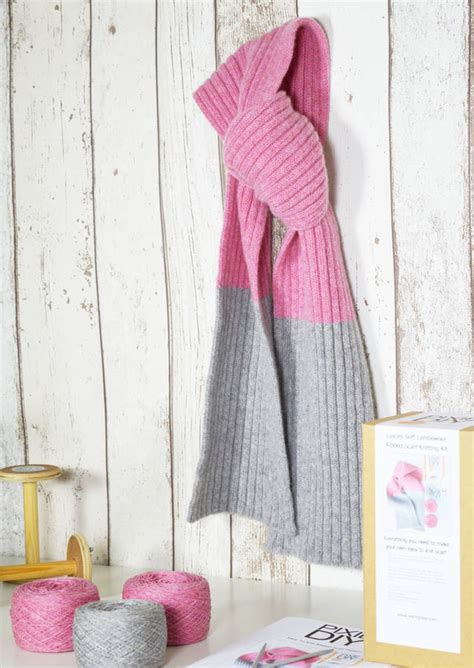 ribbed scarf knitting kit by warm pixie diy | notonthehighstreet.com