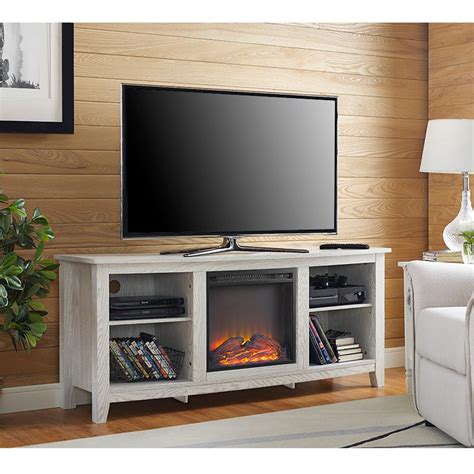 Walker Edison Furniture Company Essential White Wash Fire Place ...