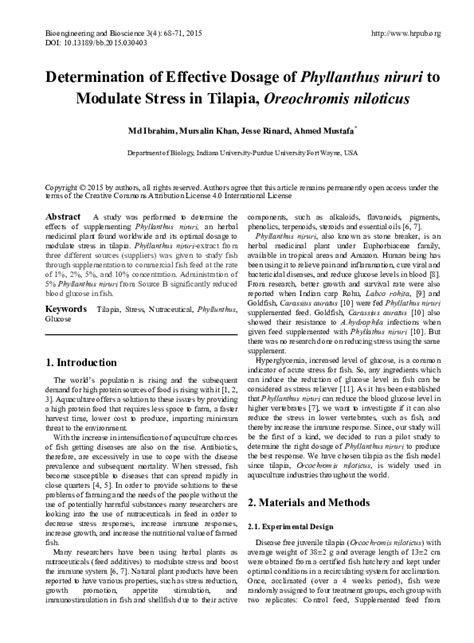 (PDF) Determination of Effective Dosage of Phyllanthus niruri to ...