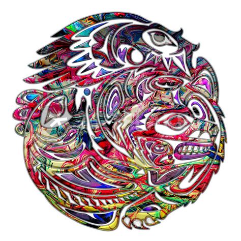 "Abstract Eagle Bass and Bear Tribal Art" Digital Art art prints and posters by Blake Robson ...