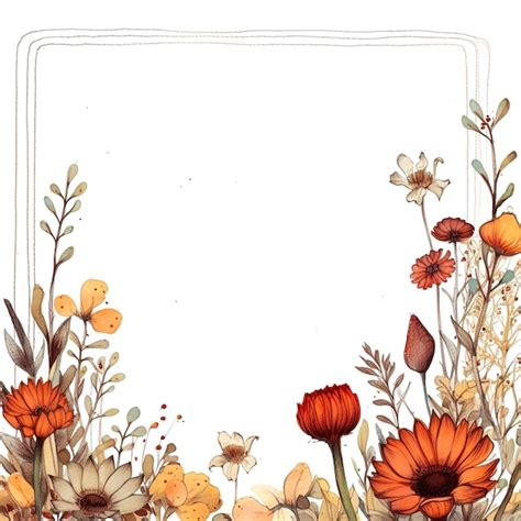 Fall Flowers Border Clip Art