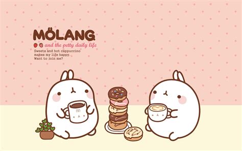 Molang Cute Korean Bunny Desktop Wallpaper - Molang Desktop Background ...