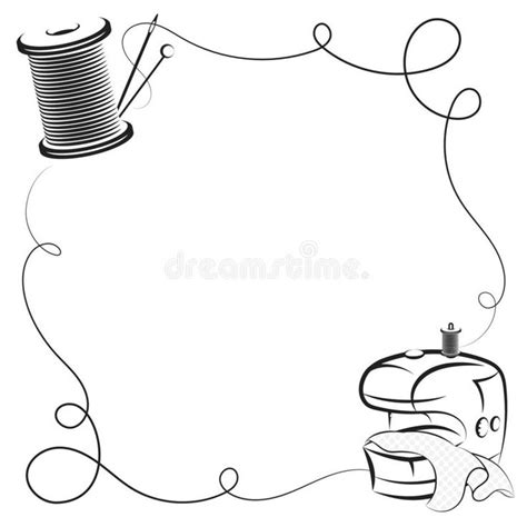 Sewing kit silhouette stock illustration. Illustration of pattern ...