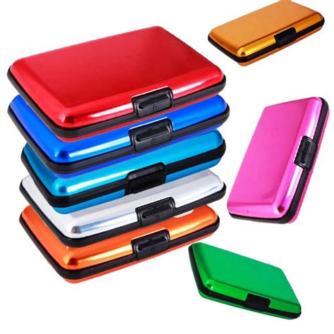 QOONG 5 Pieces Rfid Travel Card Wallet Aluminum Men Women Waterproof Credit Card Holder Case ...