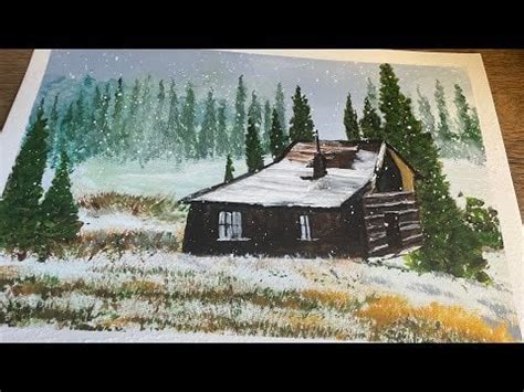 winter barn/snow barn acrylic painting : r/Landscapepainting