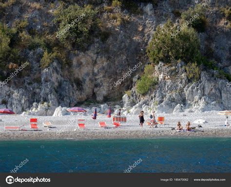 Scario Salerno Campania Italy July 2017 Gabbiani Beach Overlooking Sea – Stock Editorial Photo ...