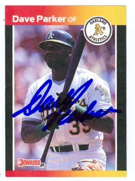 Dave Parker autographed Baseball Card (Oakland Athletics) 1989 Donruss #150