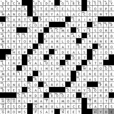 0719-09 New York Times Crossword Answers 19 Jul 09 - NYXCrossword.com