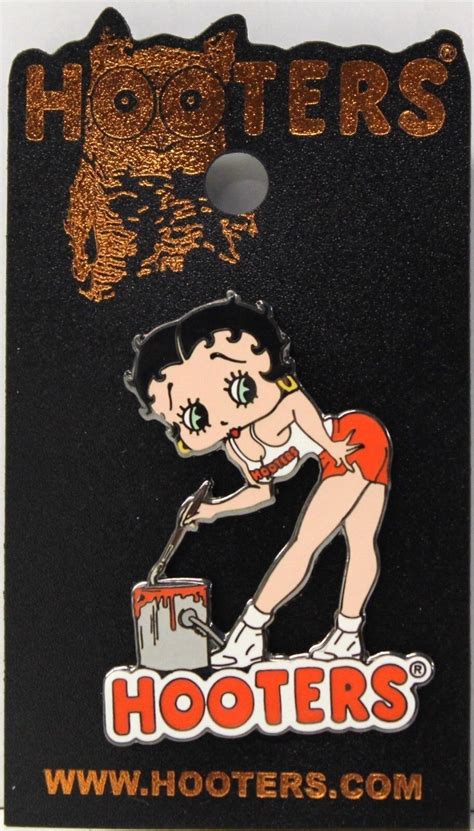 HOOTERS RESTAURANT BETTY BOOP IN UNIFORM PAINTING THE TOWN ORANGE LAPEL PIN | eBay