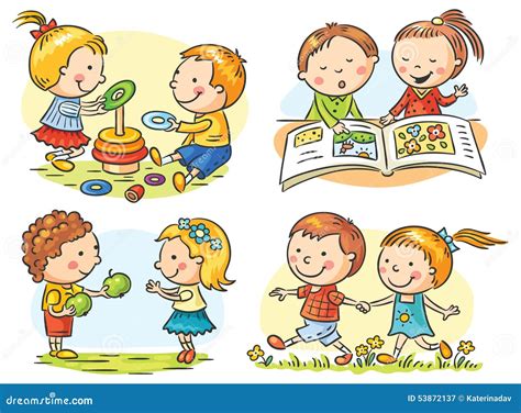 Kids' Activities Set Stock Vector - Image: 53872137