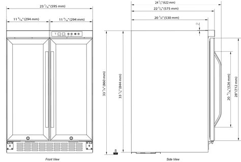 EdgeStar 36 Bottle Built-In Dual Zone French Door Wine Cooler - CWR361FD