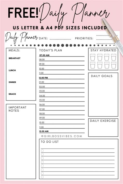 Daily Planner Template Best Printable In PDF Word | ubicaciondepersonas ...