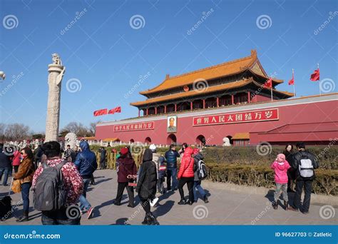 The Gate of Heavenly Peace at Famous Tiananmen Square in Beijing Editorial Stock Photo - Image ...