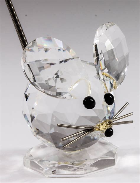 Swarovski Crystal Mouse Figurines with Display Stand | EBTH