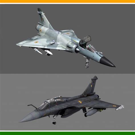 Mirage 2000 and Rafale India model - TurboSquid 1849814