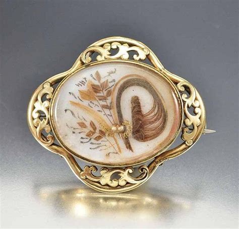 Victorian Memento Mori Hair Brooch Mourning Jewelry | Mourning jewelry ...