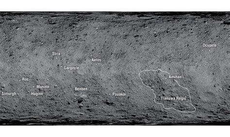 First official names given to features on asteroid Bennu