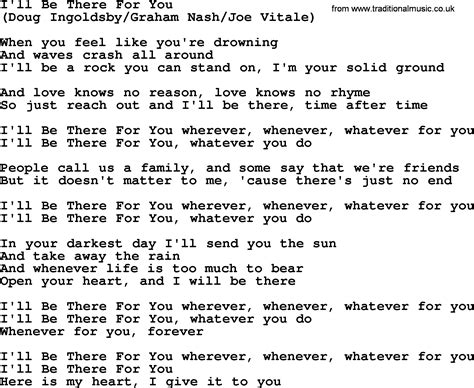 I'll Be There For You, by The Byrds - lyrics with pdf