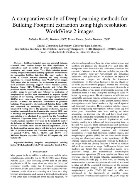 (PDF) A comparative study of Deep Learning methods for Building ...