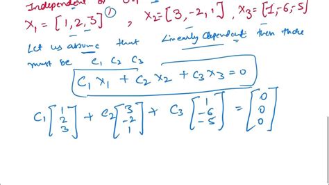 Linearly Independent and Dependent Vector || Matrices || Applied ...