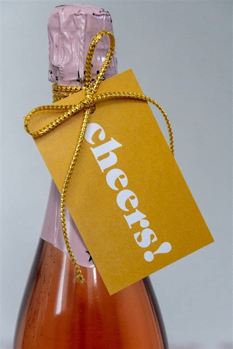 Gold Cheers Free Printable Bottle Gift Tags – FAKING IT FABULOUS | Bottle gift tags, Wine gift ...