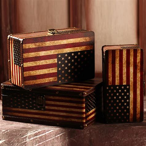 Vintage home decor retro suitcase Wooden storage box studio pictures display props Decorative ...